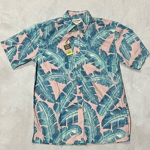 Cooke Street Teal and Pink Hawaiian Shirt